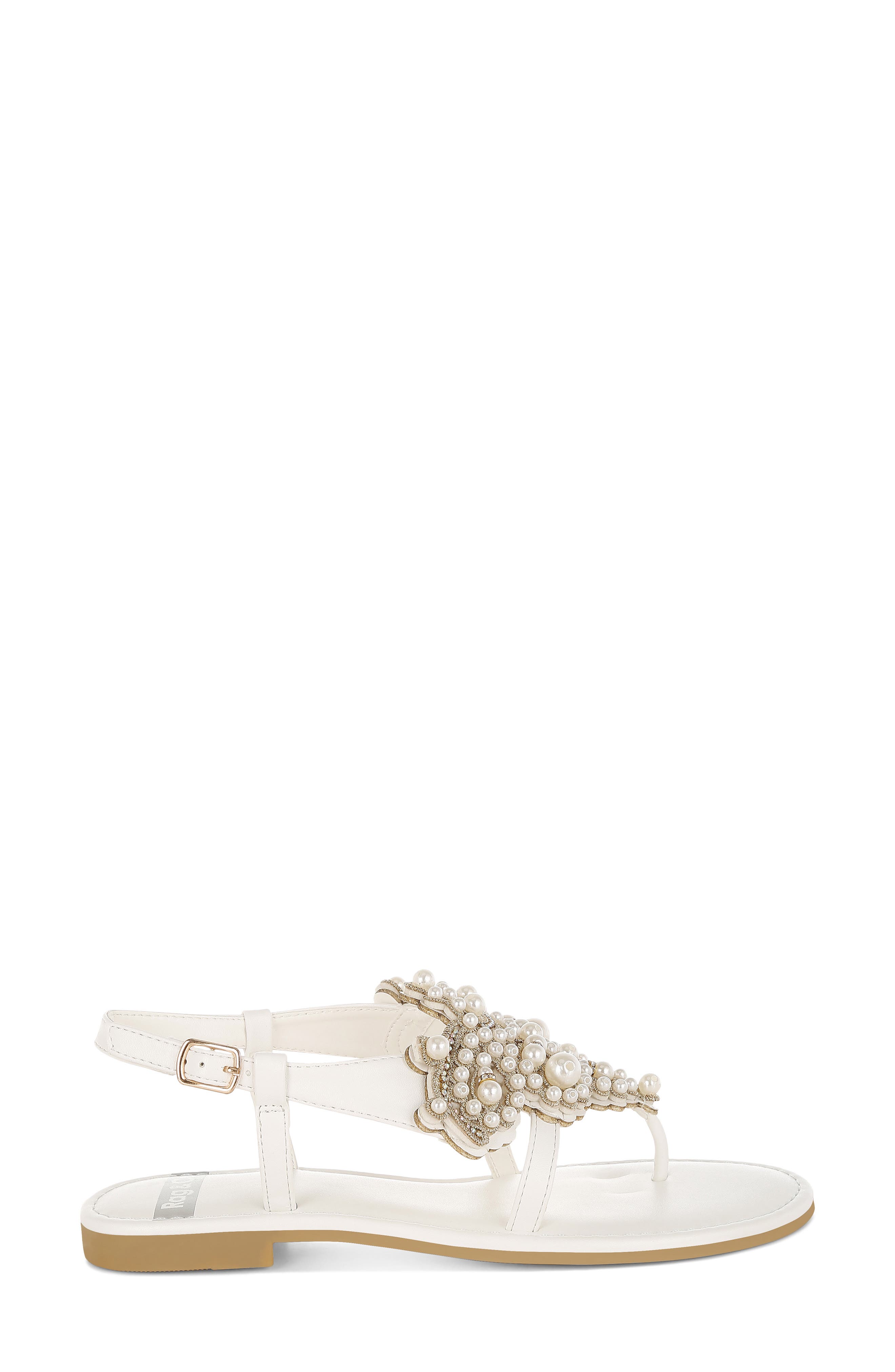 Rag & Co Nayasa Faux Pearl Sandal, Alternate, color, 