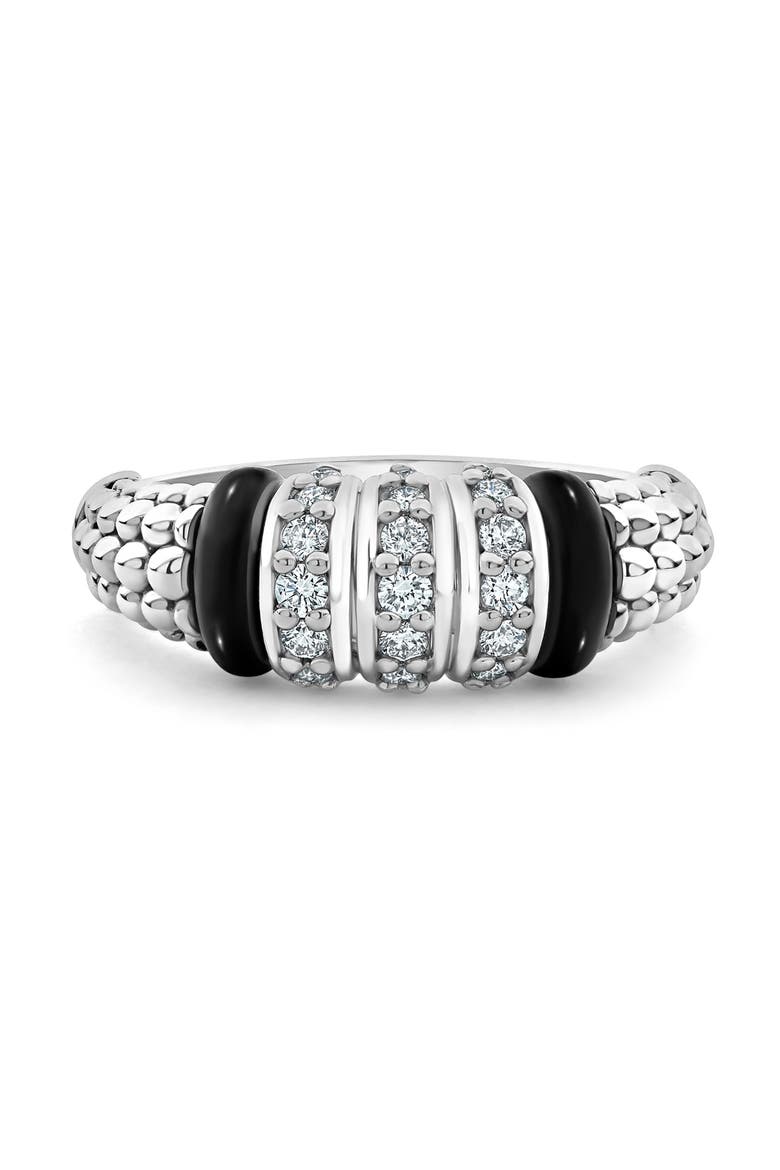 Black Caviar Diamond Ring, Alternate, color, SILVER
