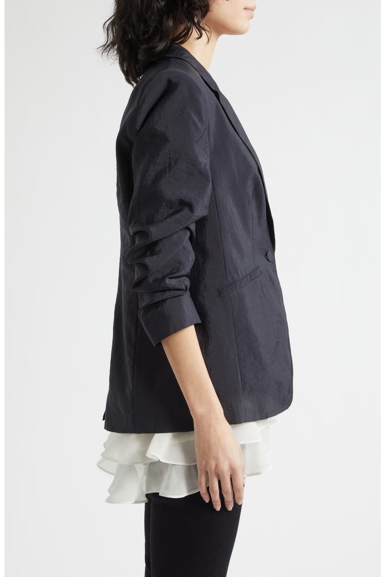 Khloe Tumbled Woven Blazer, Alternate, color, BLACK