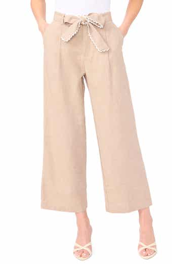 Bow Tie Waist Ankle Wide Leg Pants