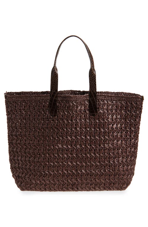 Dolce & Gabbana Crochet Tote Bag Woven Texture In Moro/ebano