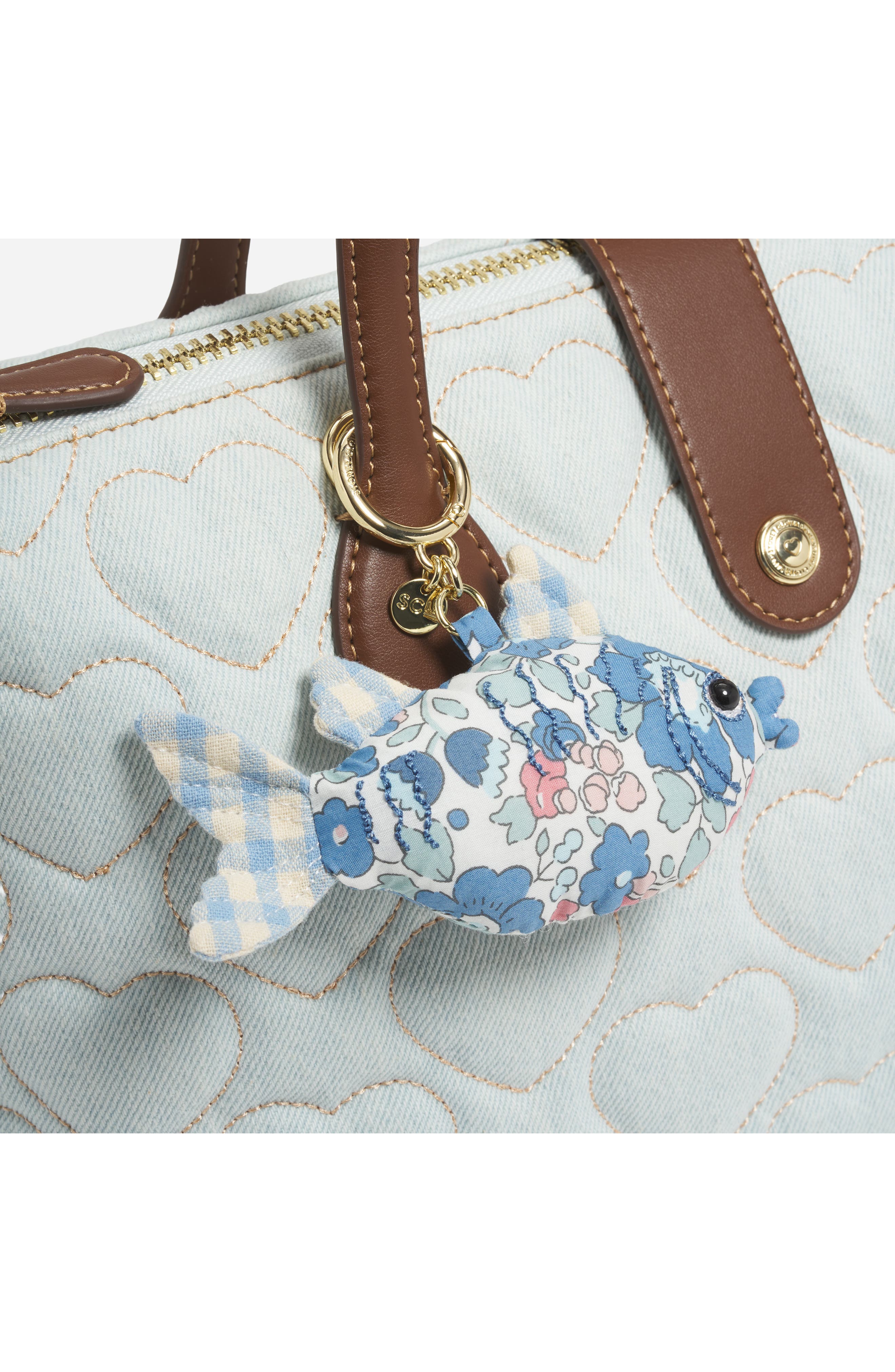 Stoney Clover Lane x Liberty Puffy Fin Bag Charm, Alternate, color, Blue Multi