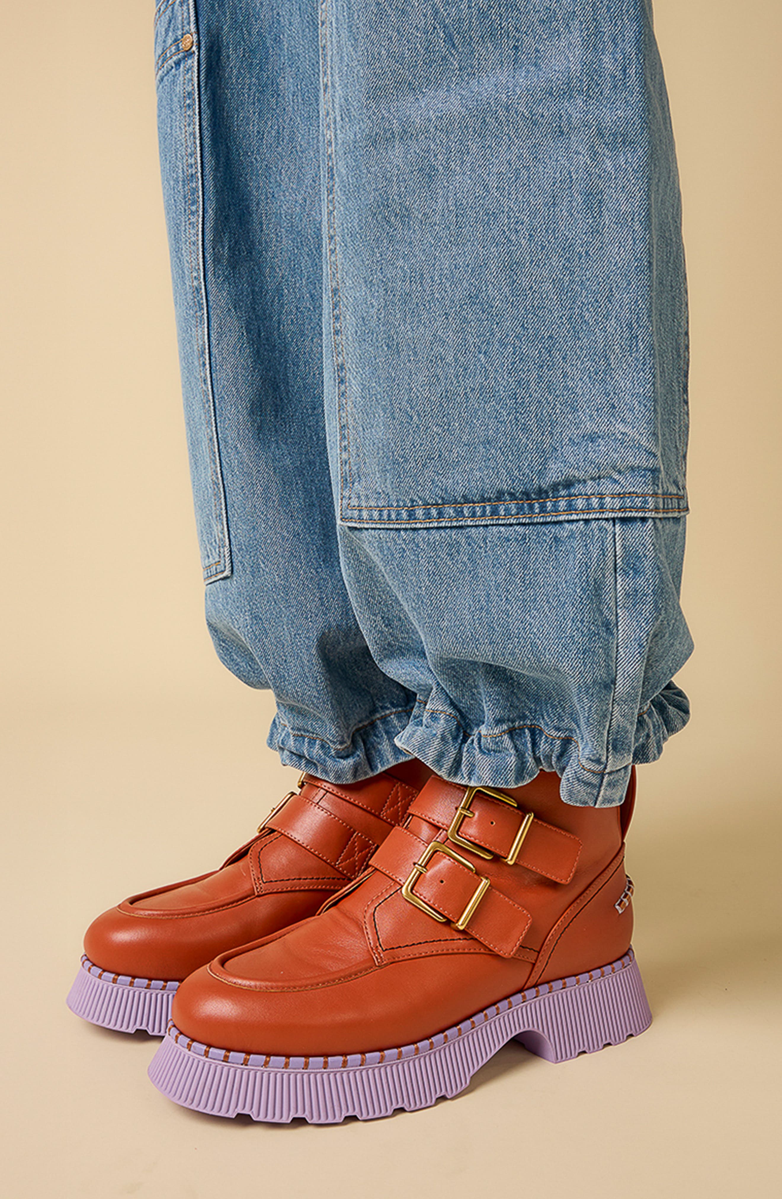 Charlotte Stone Liam Platform Lug Sole Chukka Boot, Alternate, color, Sienna