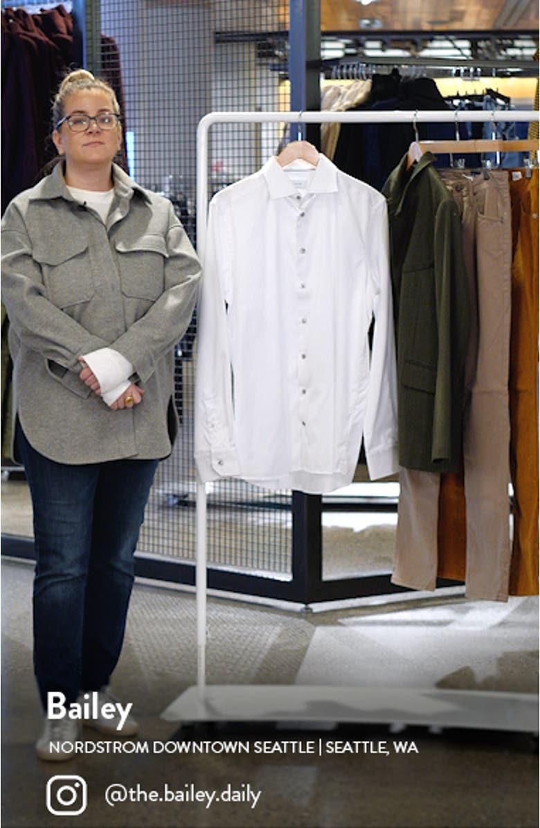 Signature Contemporary Fit Cotton Twill Dress Shirt, sales video thumbnail