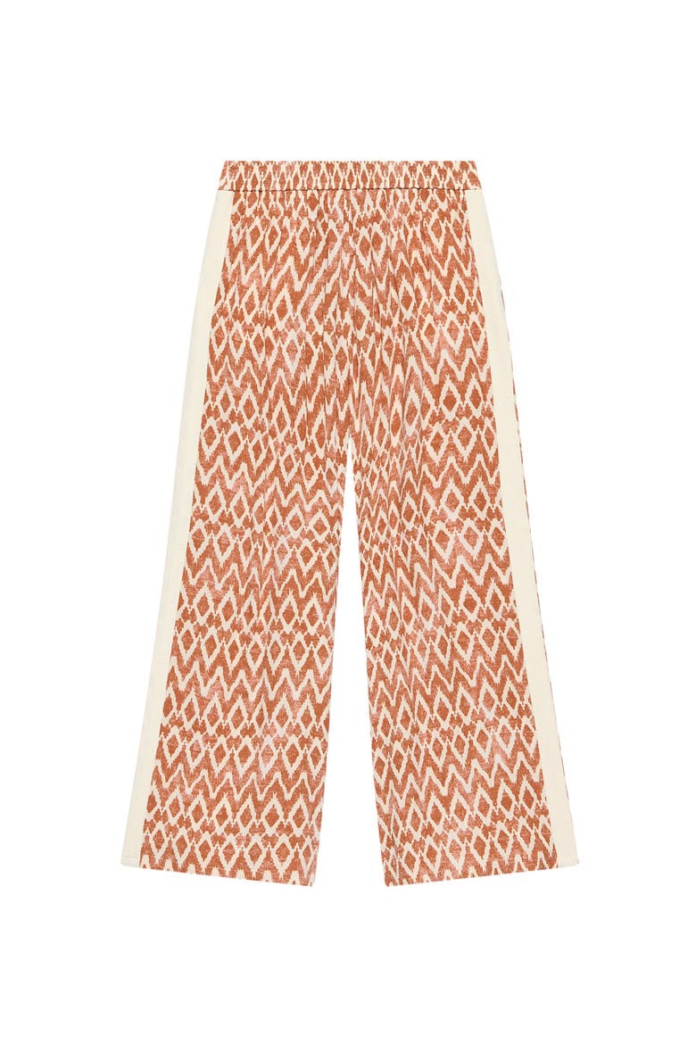 Geo Print Wide Leg Trousers, Alternate, color, Orange
