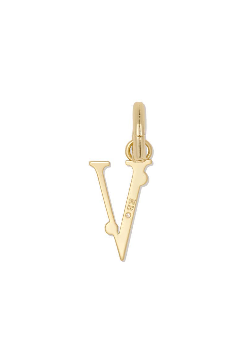Initial V Charm, Alternate, color, CLEAR/ GOLD