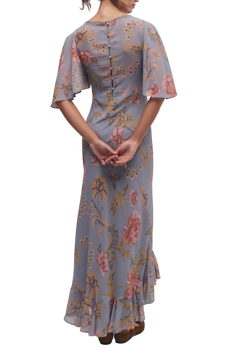 Swan Song Midi Dress, Alternate, color, TRADEWINDS COMBO