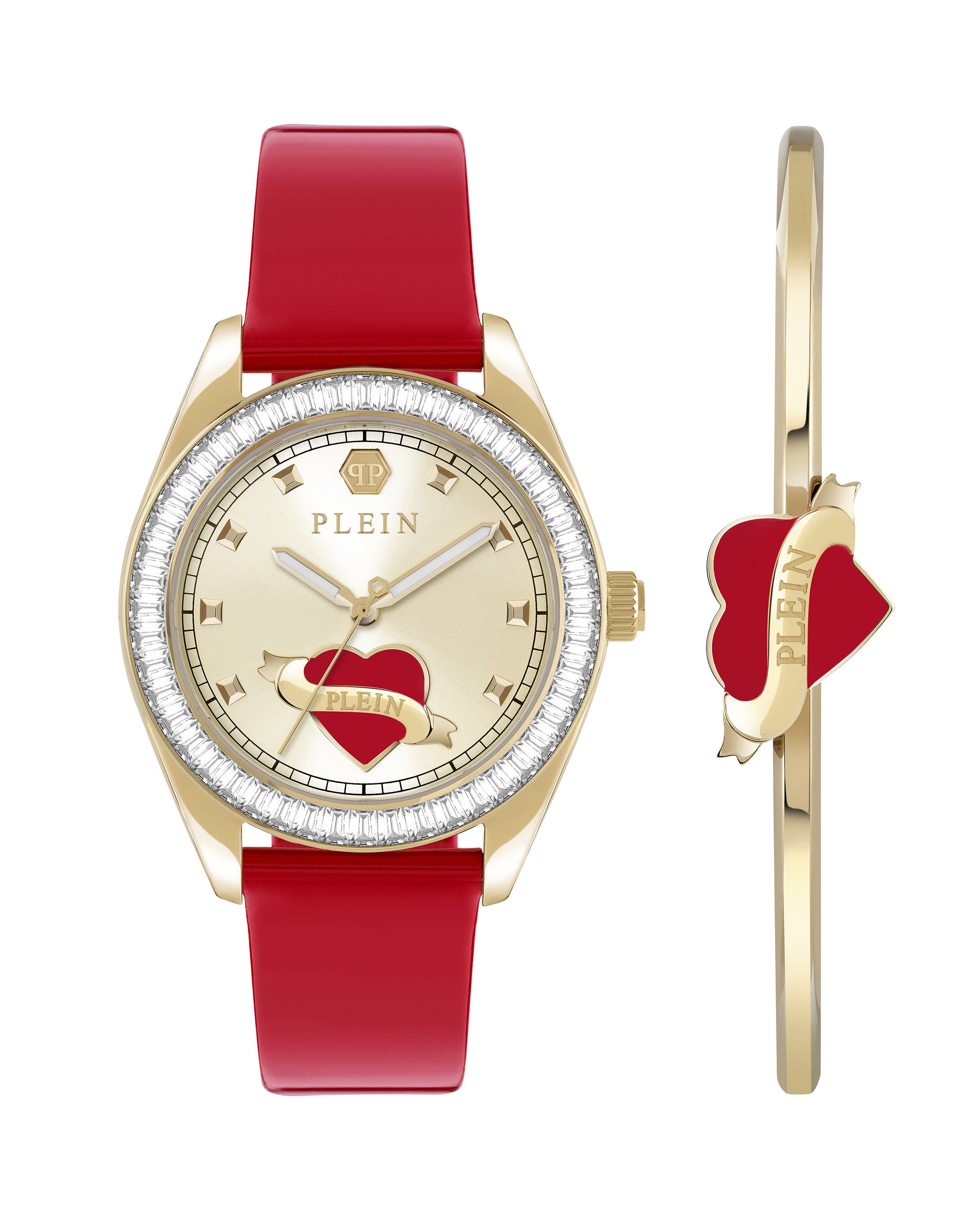 selected gold/red