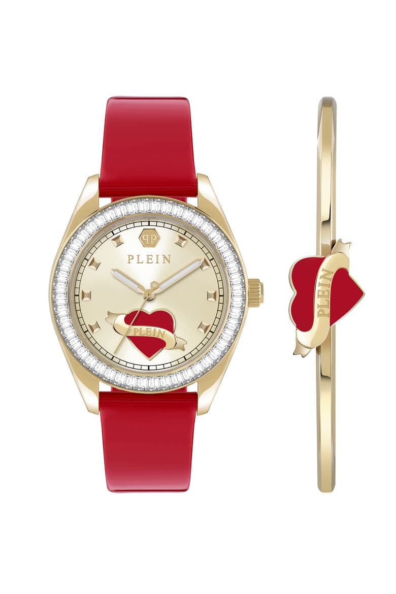 Stainless Steel Plein Valentine Watches Women, Main, color, gold/red