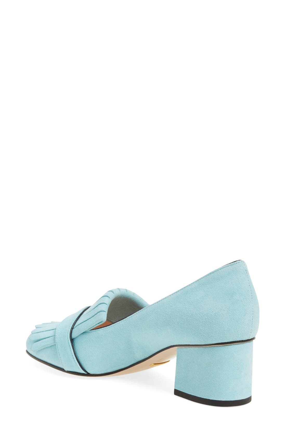 GG Kiltie Fringe Pump, Alternate, color, BLUE SUEDE