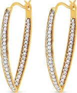 Haus of Brilliance 10K Yellow Gold 1/2 Ct RoundDiamond Modern Hoop Earrings