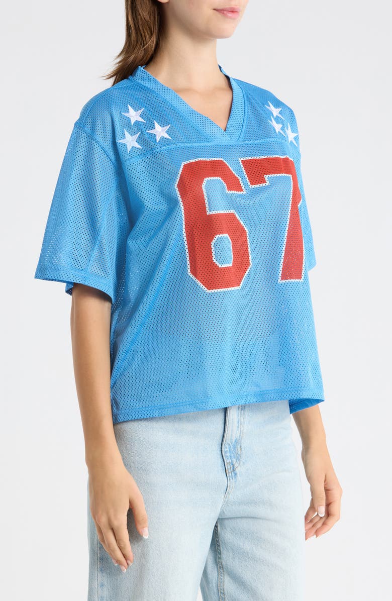 PacSun 67 Star Graphic Mesh Jersey, Alternate, color, Blue