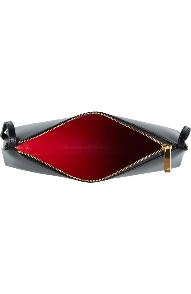 Mansur Gavriel Gaia Leather Shoulder Bag, Alternate, color, Black/ Flamma