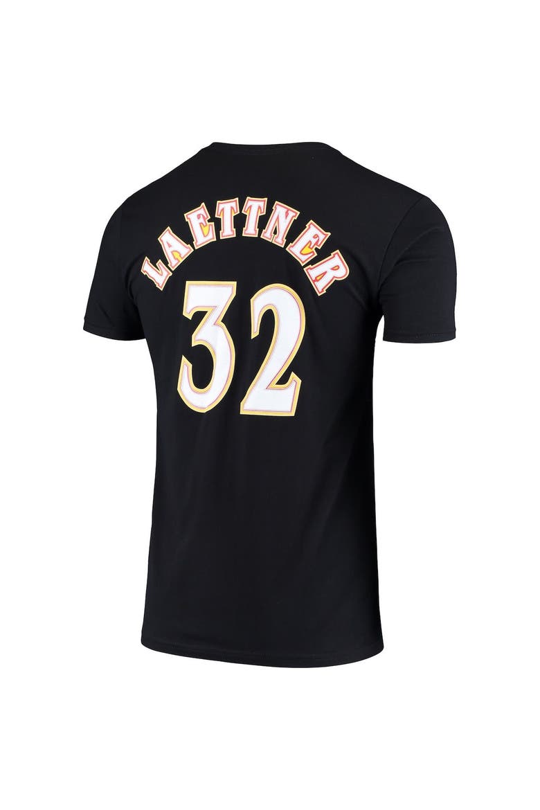 Men's Mitchell & Ness Christian Laettner Black Atlanta Hawks Hardwood Classics Name & Number T-Shirt, Alternate, color, Black