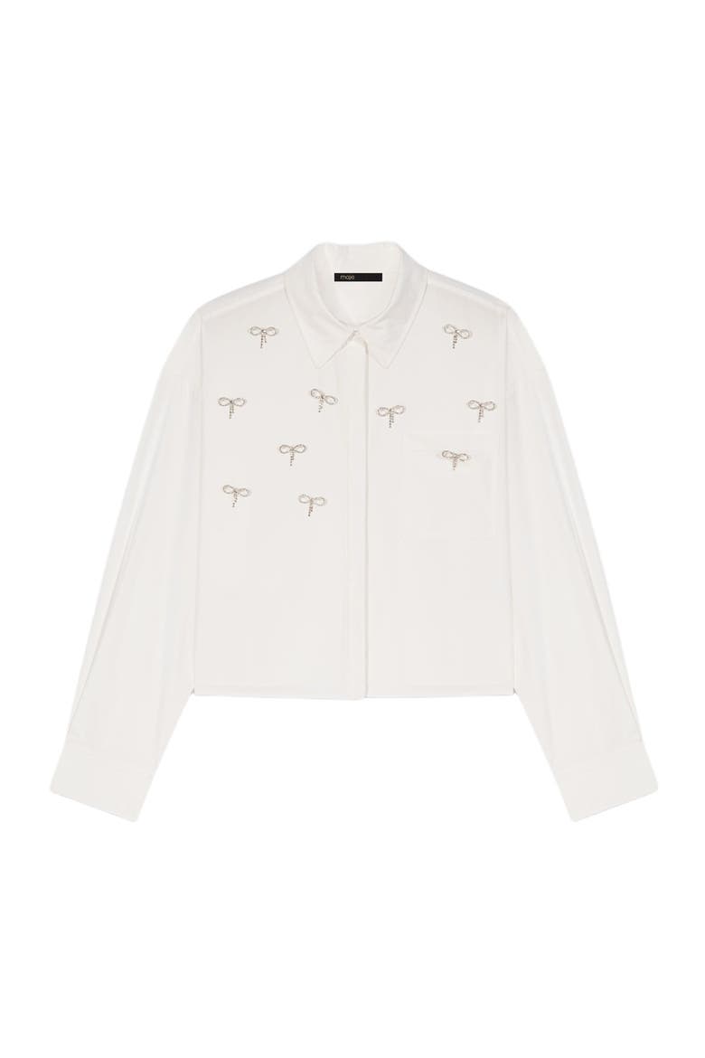 Jewel detail shirt, Main, color, White