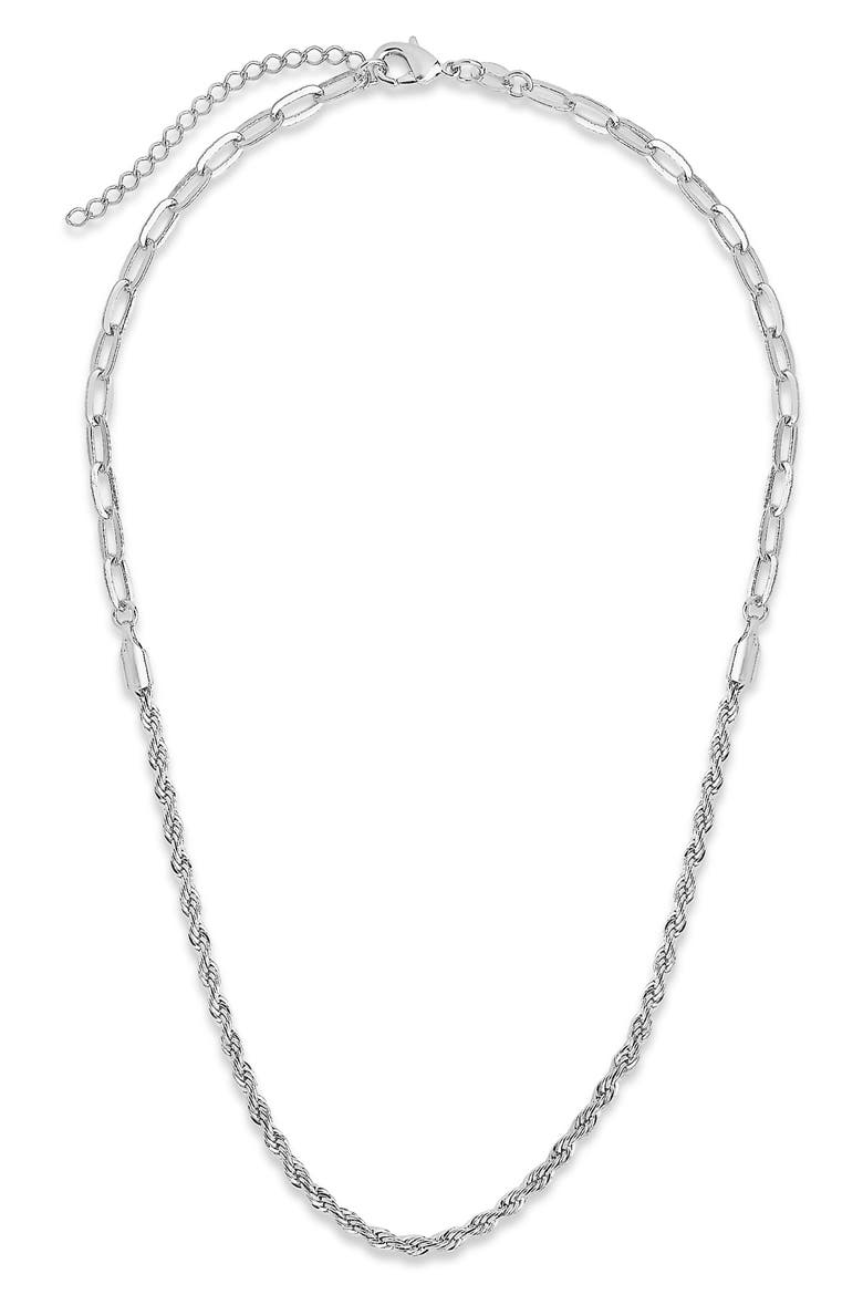 Rope Twist Chain Necklace, Main, color, SILVER