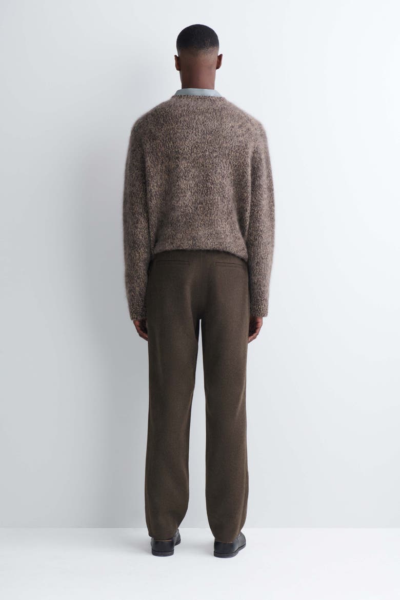 Double-faced Wool-blend Straight-leg Pants, Alternate, color, ESPRESSO
