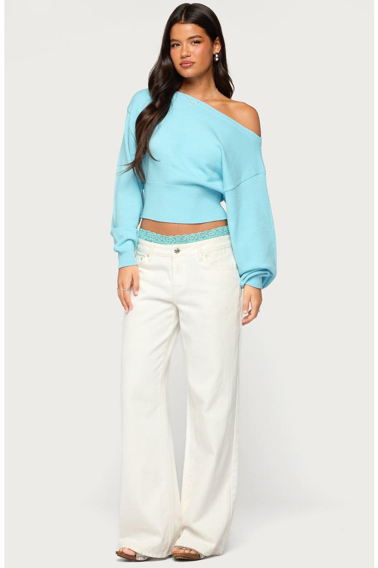 Ravenna Off the Shoulder Sweater, Alternate, color, TURQUOISE