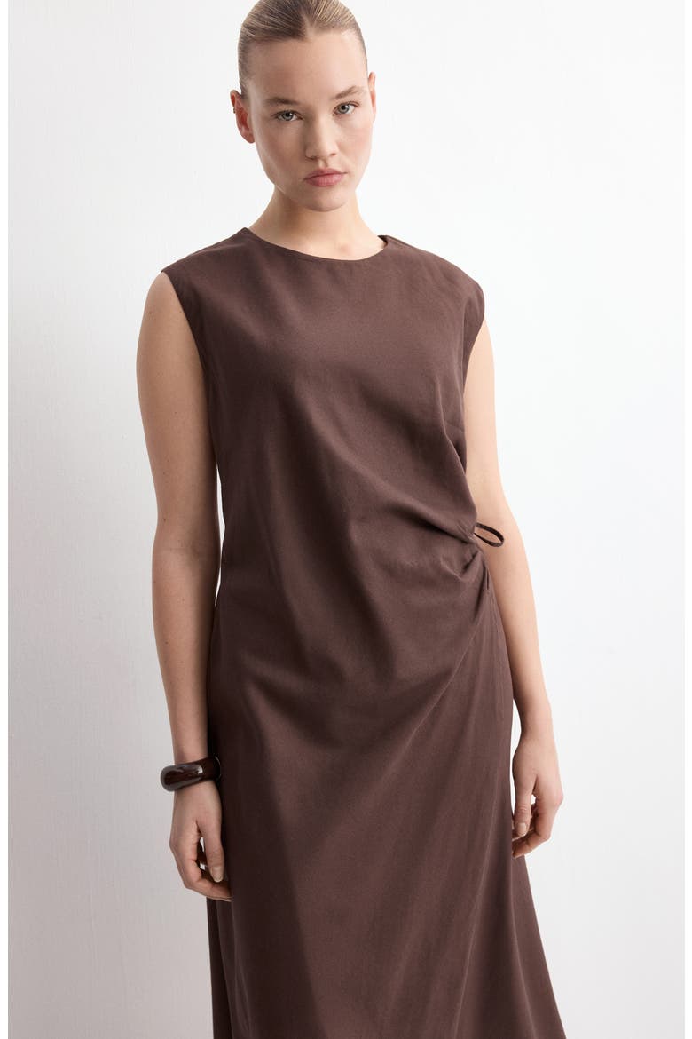 Wrap Midi Dress, Alternate, color, CHOCOLATE
