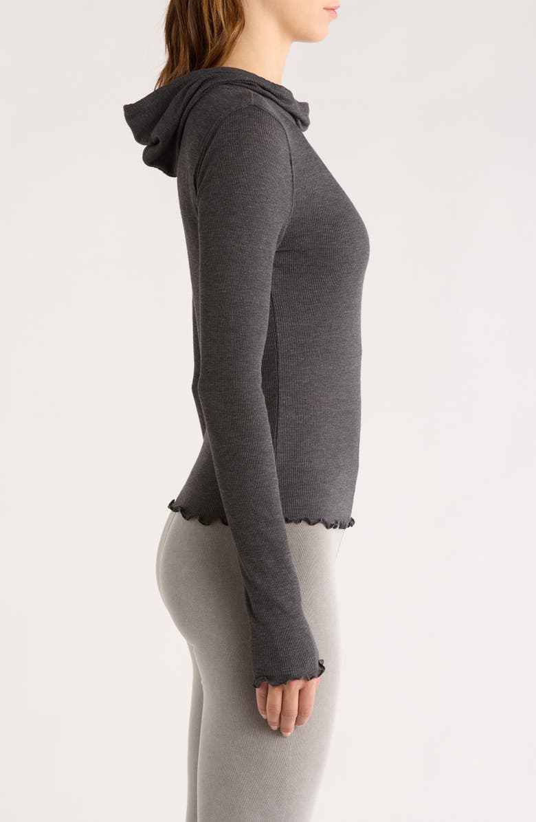 Free People FP Movement Breathe Easy Cotton Blend Hoodie, Alternate, color, Washed Black