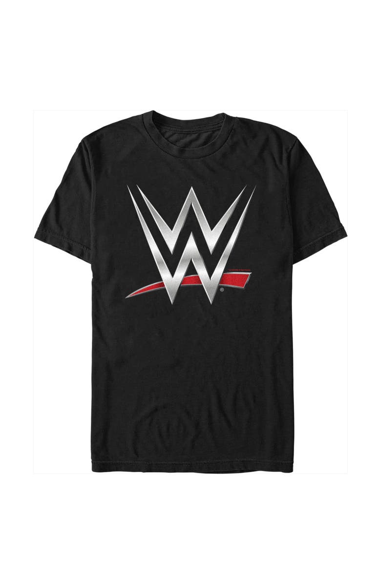 WWE Men's WWE Chrome Logo  Graphic T-Shirt, Alternate, color, Black