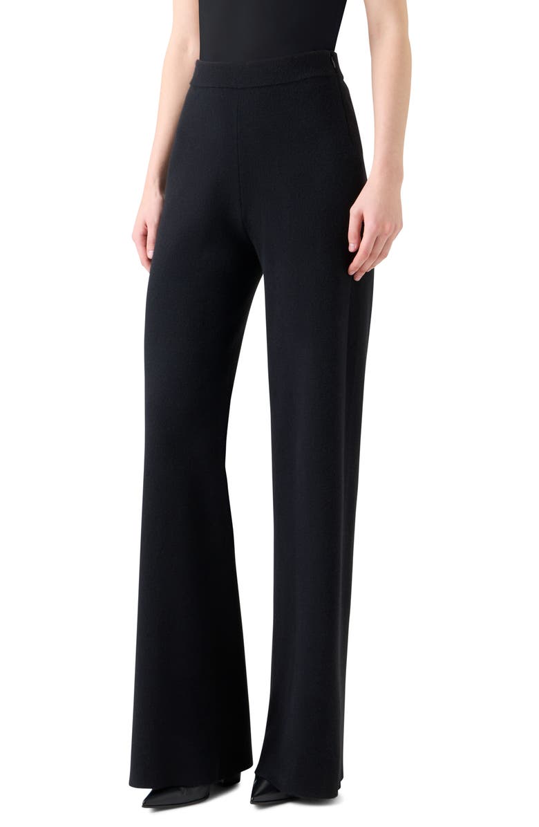 Akris Cashmere & Silk Knit Pants, Alternate, color, Black