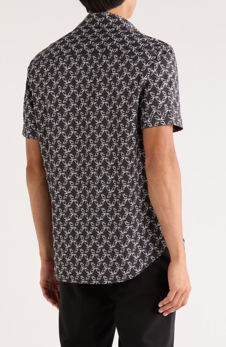 Bugatchi Stretch Cotton Button-Up Shirt, Alternate, color, Black