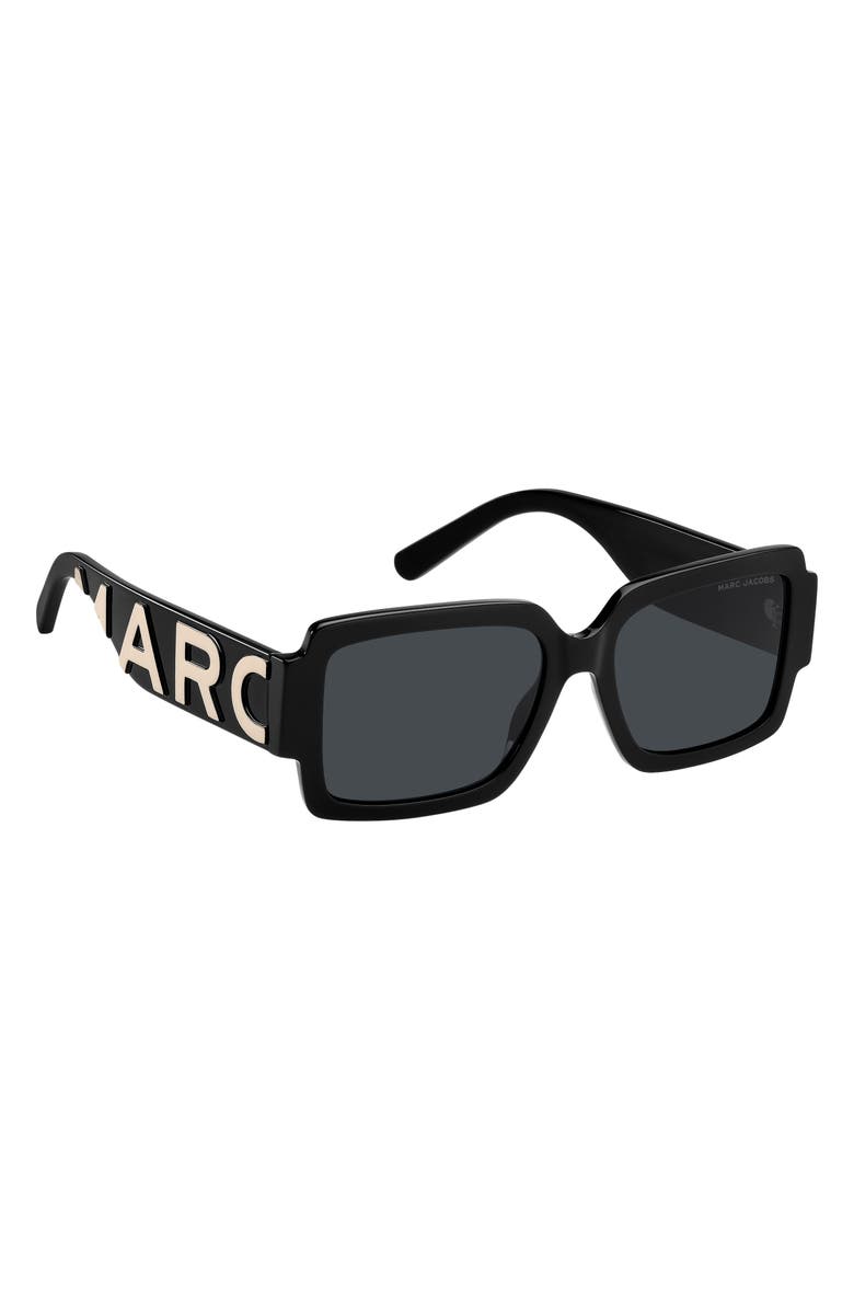 Marc Jacobs 55mm Gradient Rectangular Sunglasses, Alternate, color, Black Whte/ Gray Ar