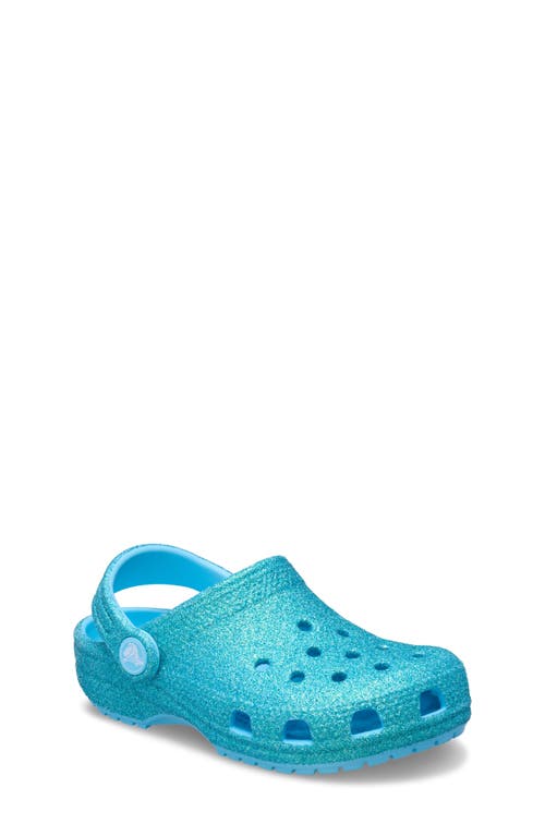 Crocs Toddler Classic Iridescent Glitter Clog In Tinted Glass