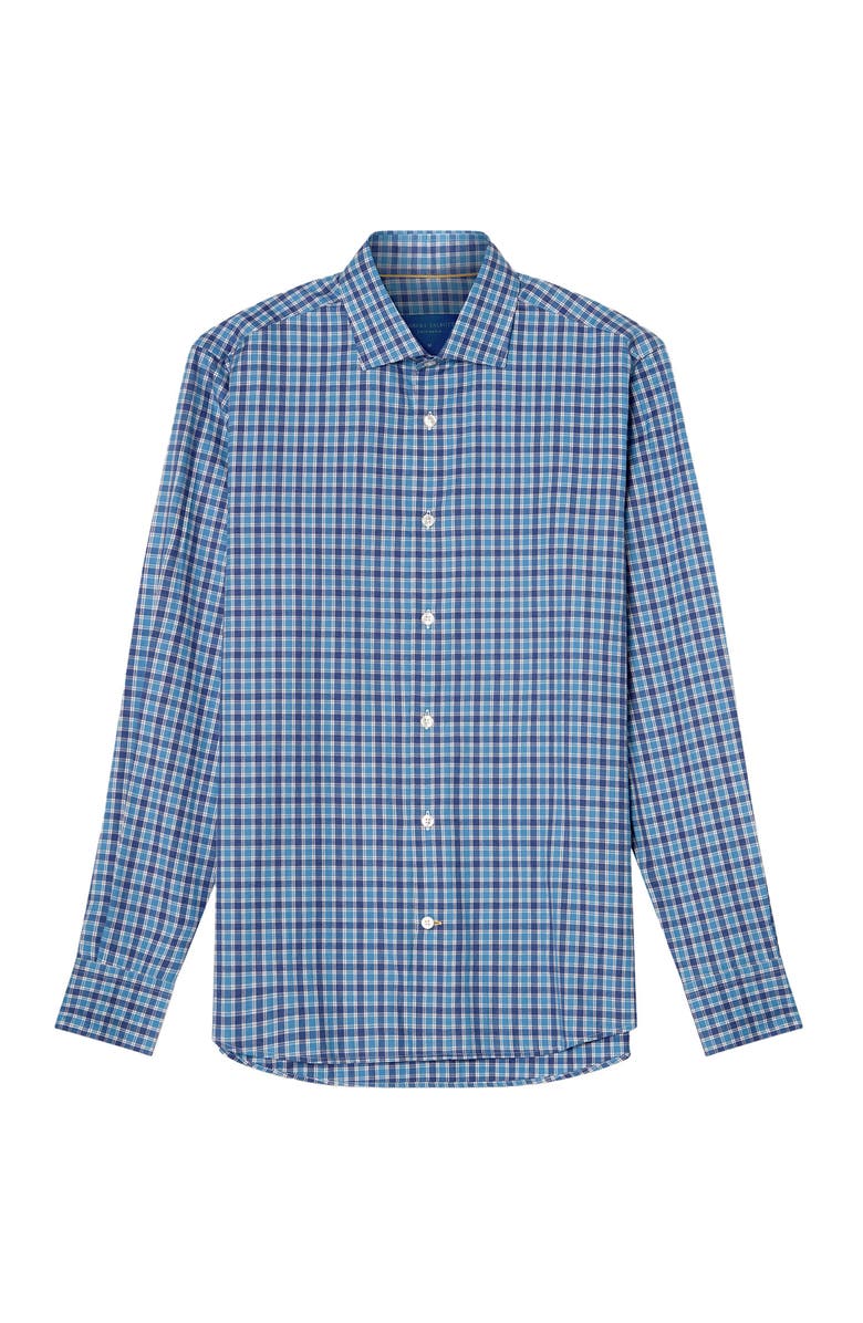 Robert Talbott Reynolds Ultra Light Weight Brushed Multi Check Shirt, Main, color, Blue Multi
