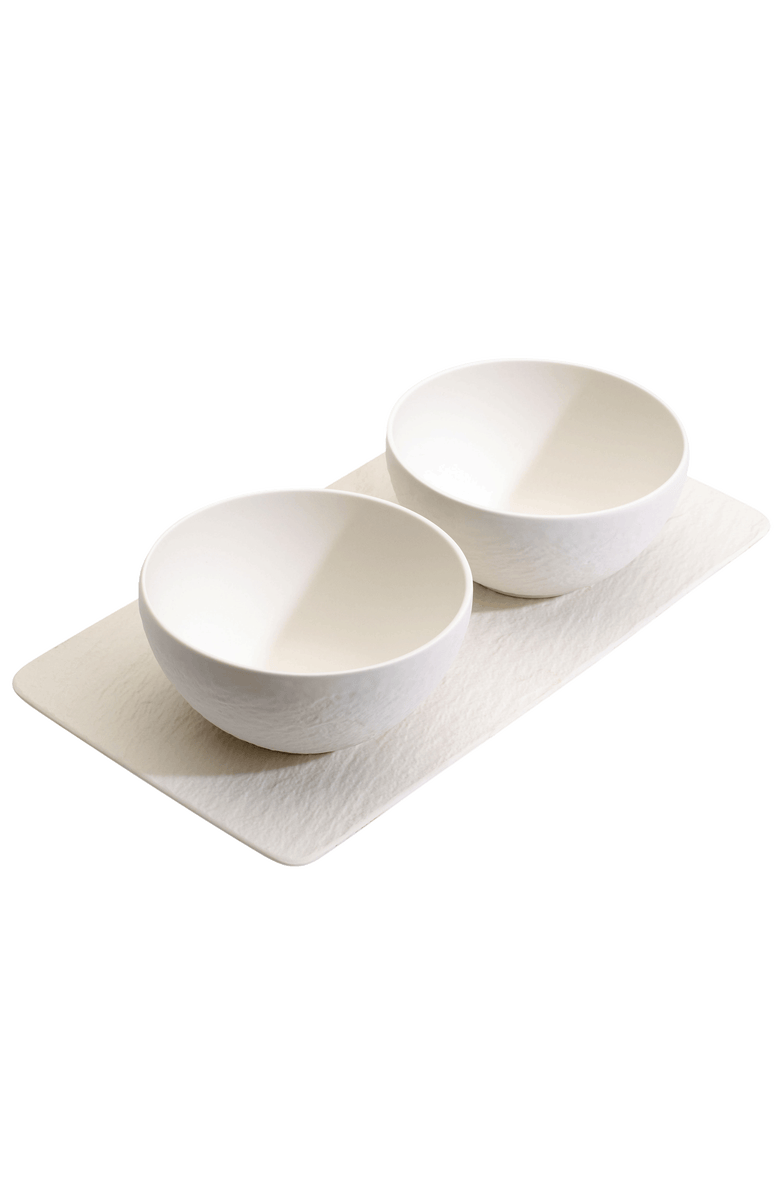 Villeroy & Boch Manufacture Rock blanc 3 Piece Condiment Set, Main, color, White