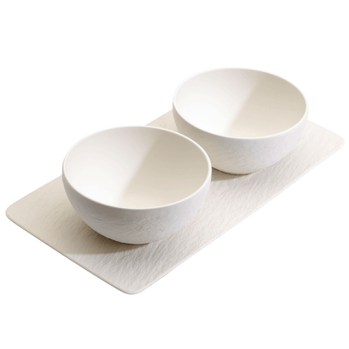 Villeroy & Boch Manufacture Rock 3pc Condiment Set In White