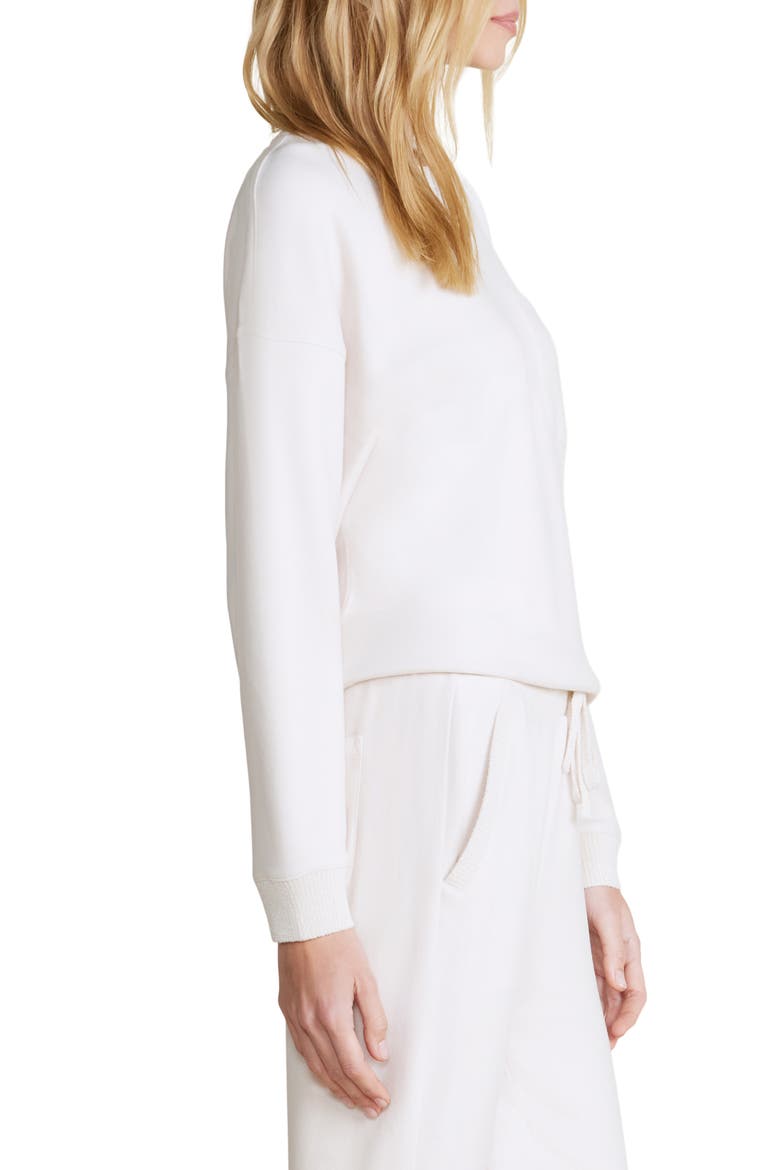 Malibu Collection® Brushed Fleece Sweatshirt, Alternate, color, SAND DUNE