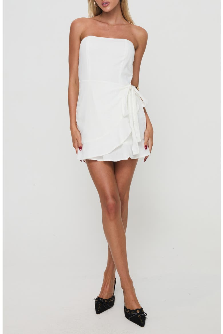 Book Of Love Strapless Minidress, Main, color, WHITE