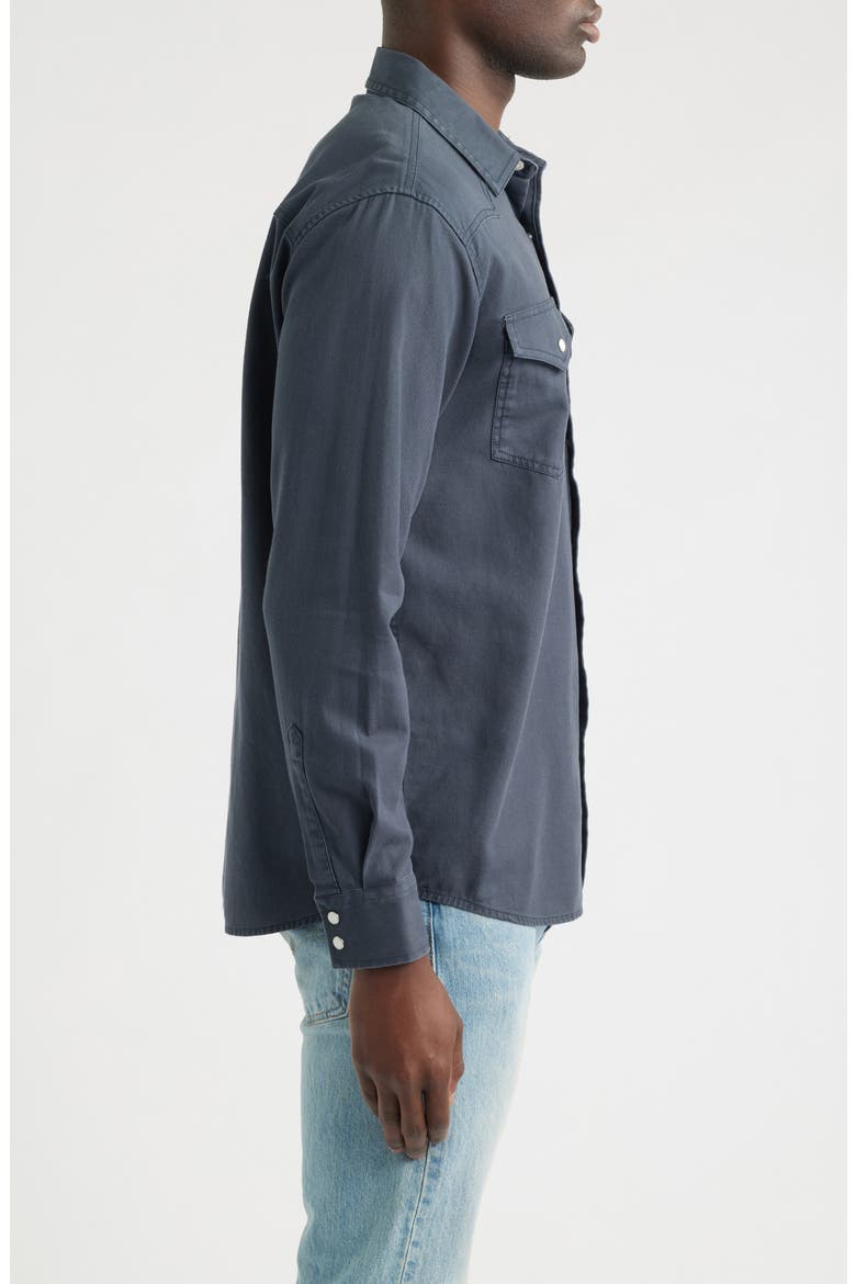 Dillon Cotton Twill Snap-Up Western Shirt, Alternate, color, WASHED BLUE