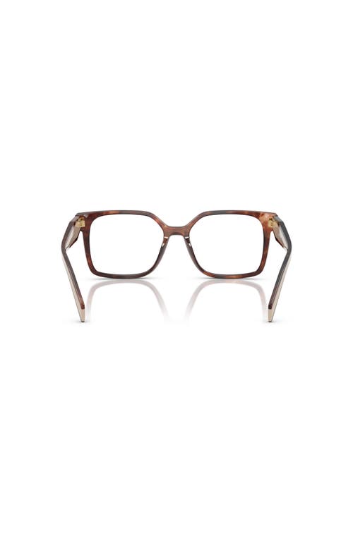 Prada 54mm Rectangle Optical Glasses In Brown