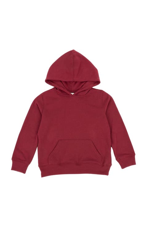 Kids Pullover Hoodie, Cotton Blend, Kangaroo Pocket, Solid Colors