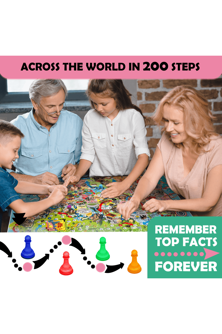 Educational Board Games for Kids and Families, Alternate, color, USA Game