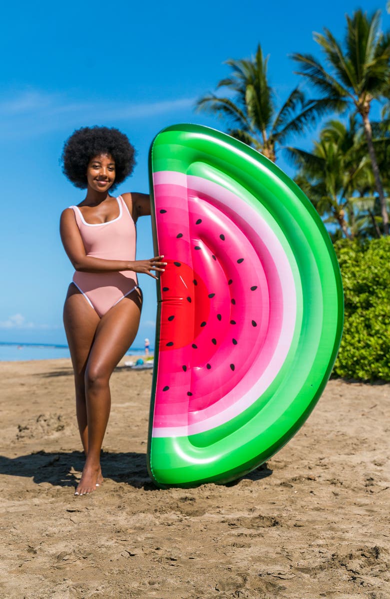 POOLCANDY Watermelon Half Island Pool Float, Alternate, color, Red