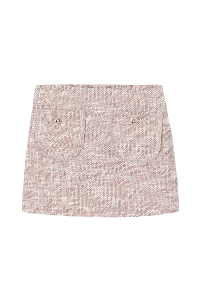 Tweed Skort, Main, color, Pink