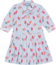 Joie De Vivre Rose Pleated Button Front Loose Fit Dress