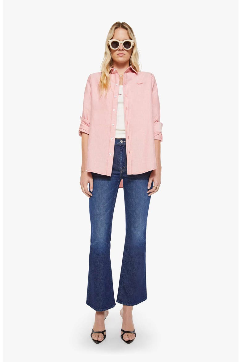 The Bestie Cotton Button-Up Shirt, Alternate, color, RED