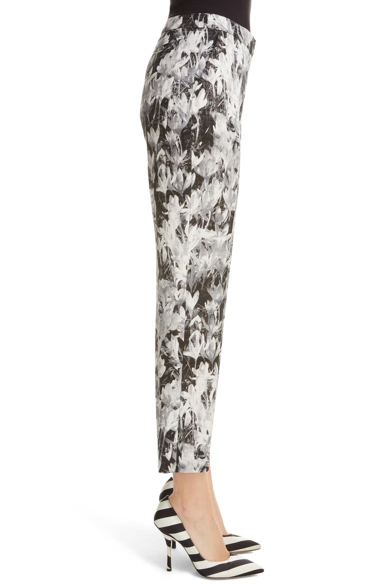 Crocus Print Pants, Alternate, color, 900-BLACK