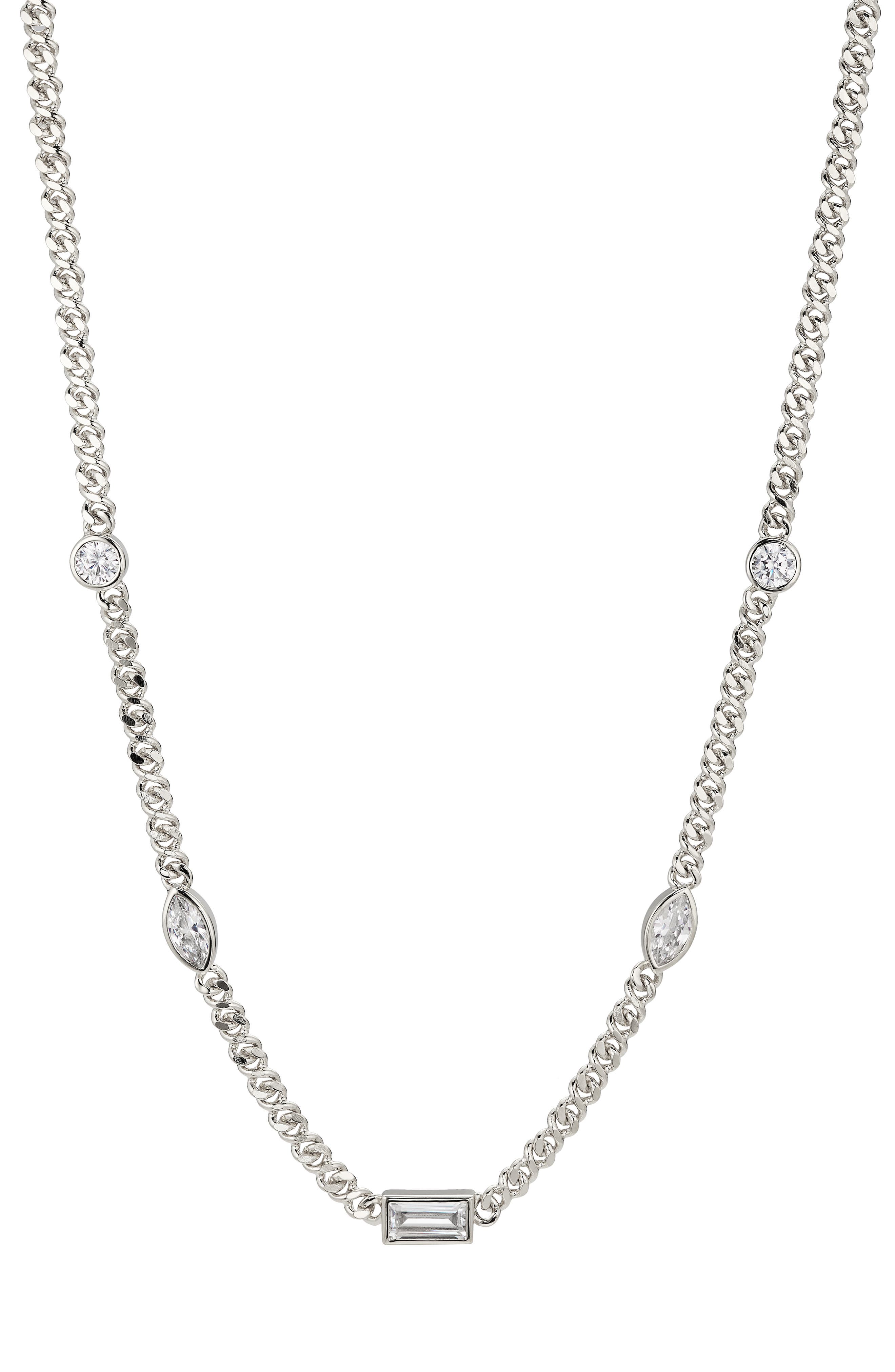 Nadri Coco Cubic Zirconia Station Choker Necklace