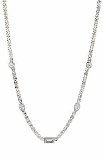 Nadri Coco Cubic Zirconia Station Choker Necklace