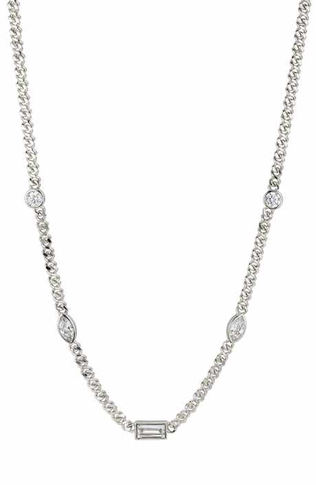 Nadri Coco Cubic Zirconia Station Choker Necklace