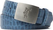 ASHWORTH GOLF Embossed Croc Belt Golfman Plaque Buckle