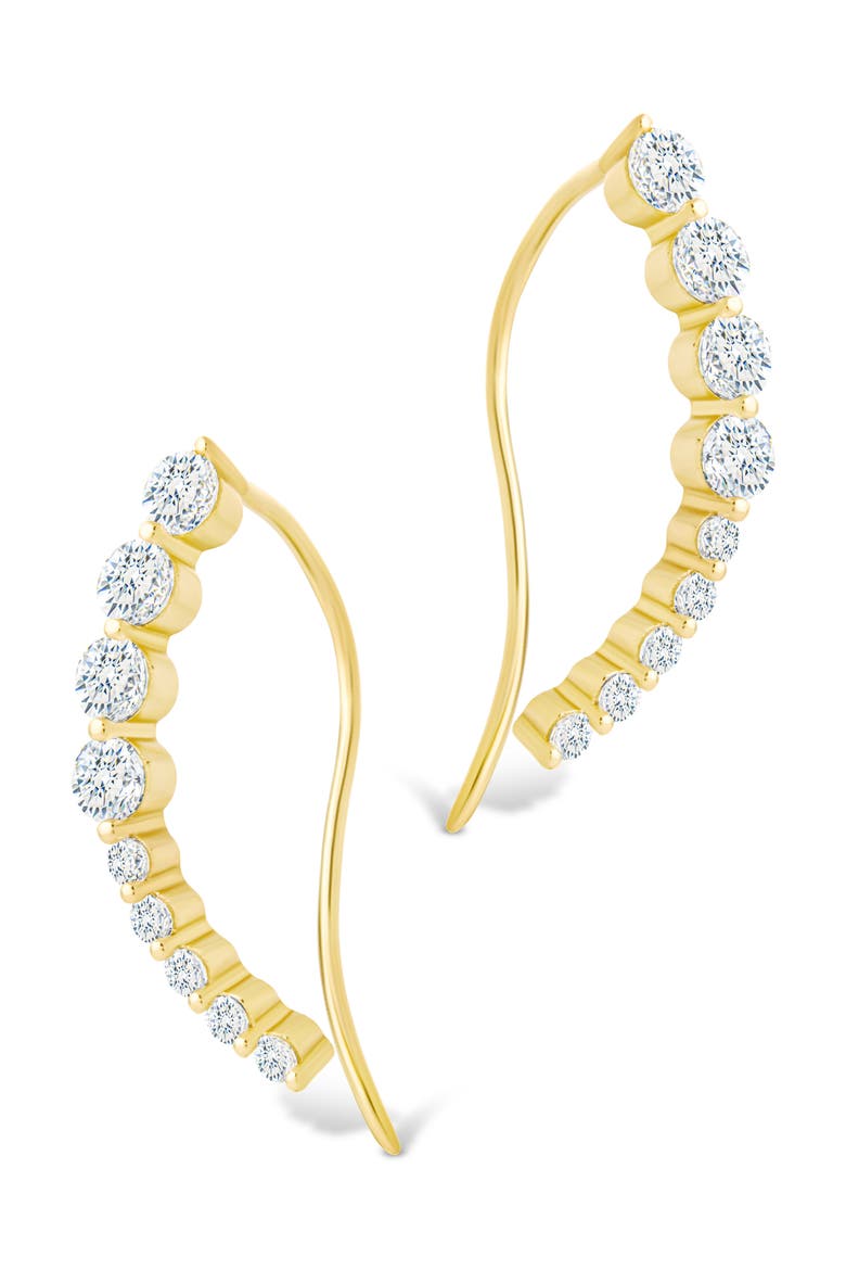 Brilliant Cubic Zirconia Single Ear Crawler, Alternate, color, GOLD