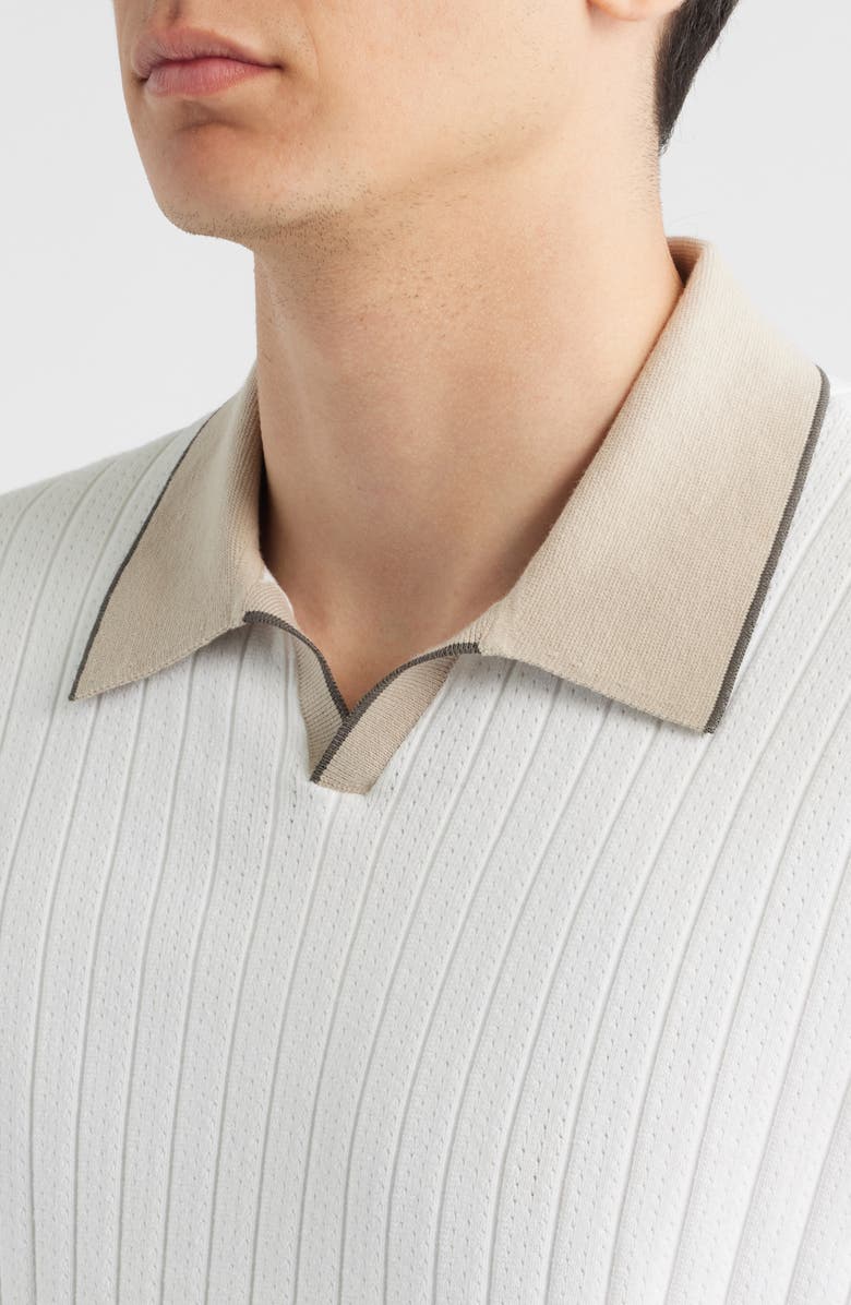 rag & bone Sanford Rib Johnny Collar Polo, Alternate, color, Chalk