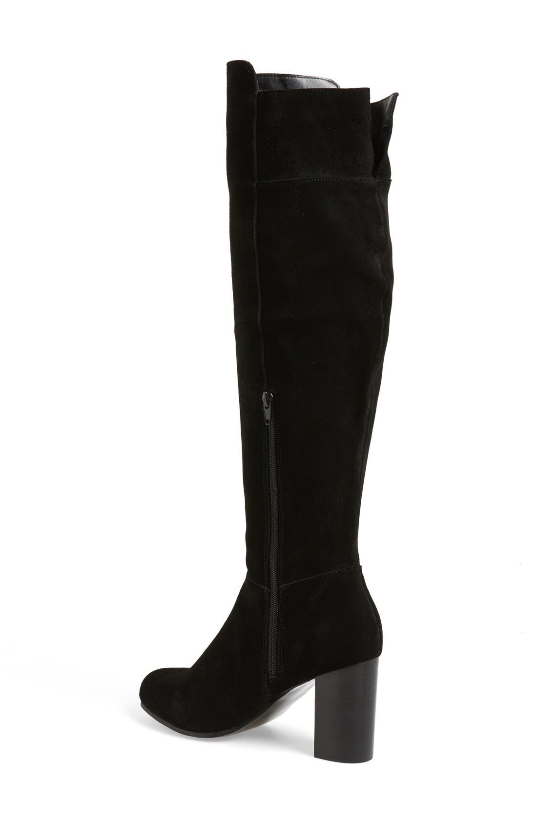 'Ginette' Over the Knee Boot, Alternate, color, BLACK SUEDE